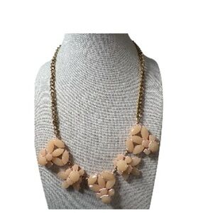 J. Crew Gold and Cream Floral Necklace